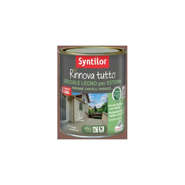 syntilor vernice da esterno per legno  rinnova tutto marrone terracotta, 0.75 l