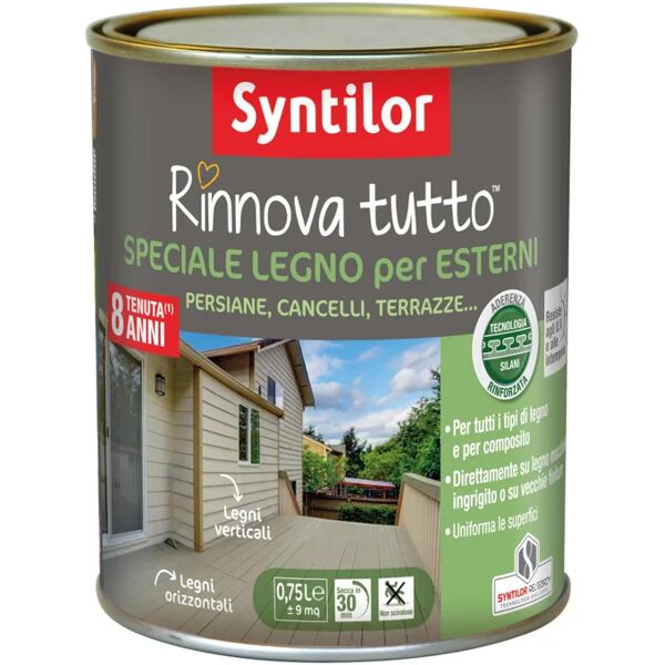 syntilor vernice da esterno per legno  rinnova tutto grigio antracite, 0.75 l