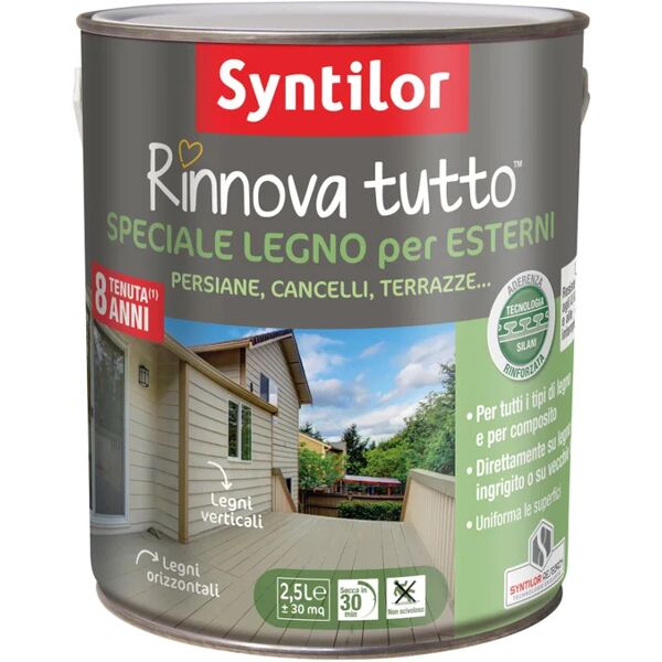 syntilor vernice da esterno per legno  rinnova tutto verde, 2.5 l