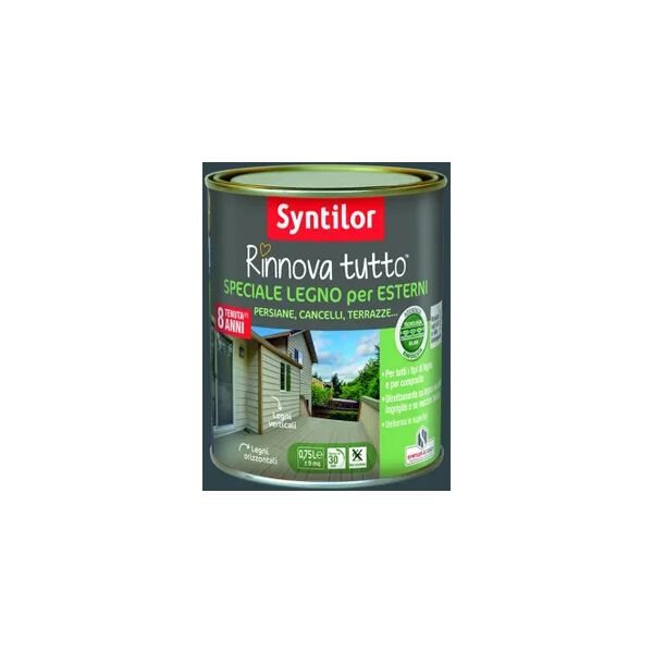 syntilor vernice da esterno per legno  rinnova tutto grigio antracite, 2.5 l