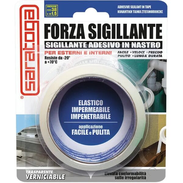 saratoga nastro adesivo,  forza sigillante per riparazione, impermeabile, 38 mm, 1.5 mt