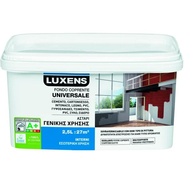 luxens fondo per pittura  universale base acqua per parete a secco 2.5 l