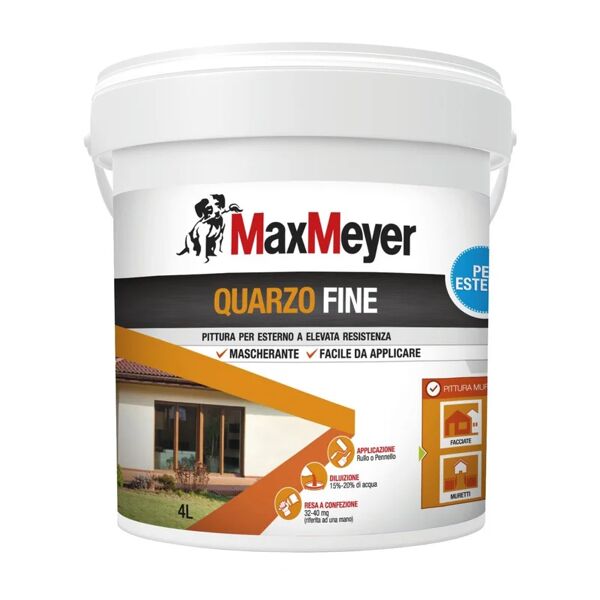 maxmeyer pittura al quarzo per intonaco  quarzo fine bianco, ruvido, 4 l