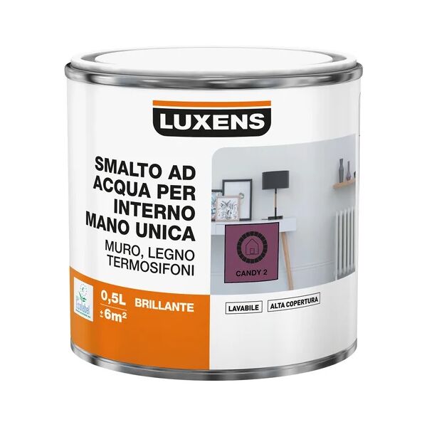 luxens smalto da interno,  manounica rosa candy 2 lucido, 0.5 l