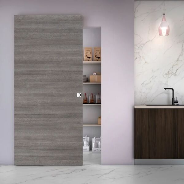 leroy merlin porta scorrevole space pietra quadra in legno, l 101 x h 230 cm, con binario space : scorrevole esterno muro con binario invisibile