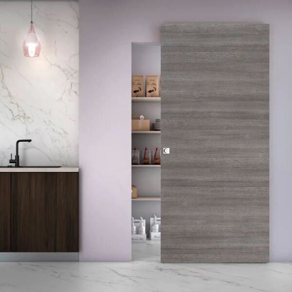 leroy merlin porta scorrevole space pietra quadra in legno, l 101 x h 230 cm, con binario space : scorrevole esterno muro con binario invisibile