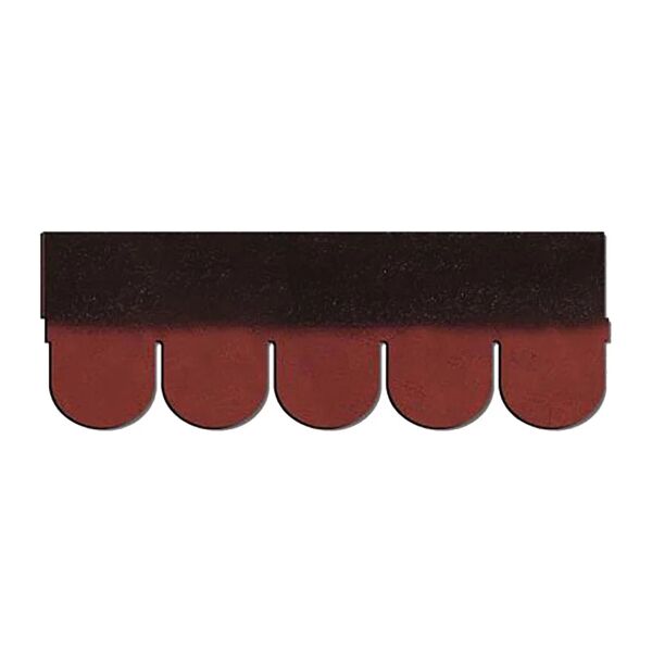 onduline tegola canadese  bardoline classic coda di castoro in bitume 34 x 100 cm, sp 3 mm rosso