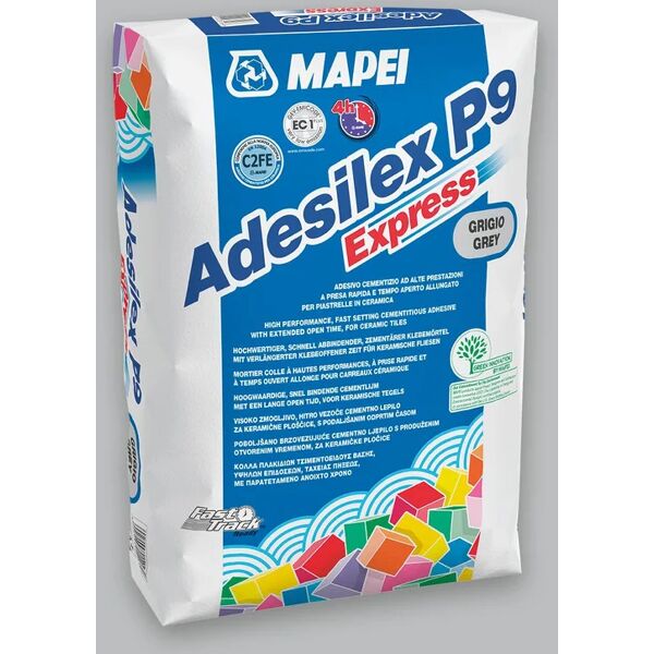 mapei colla in polvere adesilex p9 express  25 kg grigio