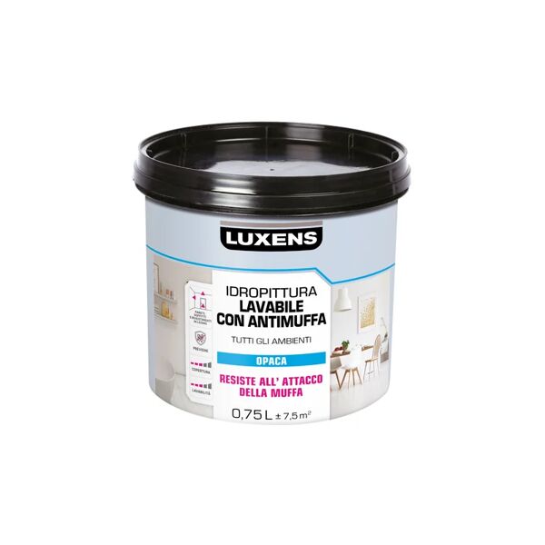 luxens pittura per interni antimuffa,  extra opaca bianco opaco, 0.75 l