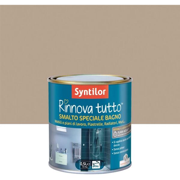 syntilor smalto da interno per piastrelle,  rinnova tutto bagno beige sabbia satinato, 0.5 l