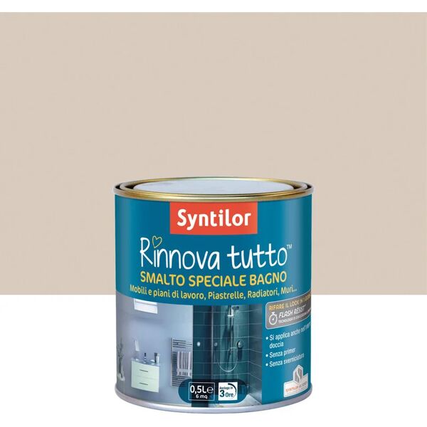 syntilor smalto da interno per piastrelle,  rinnova tutto bagno beige pietra naturale satinato, 0.5 l