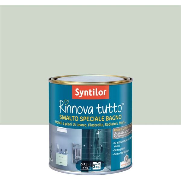 syntilor smalto da interno per piastrelle,  rinnova tutto bagno verde anice satinato, 0.5 l