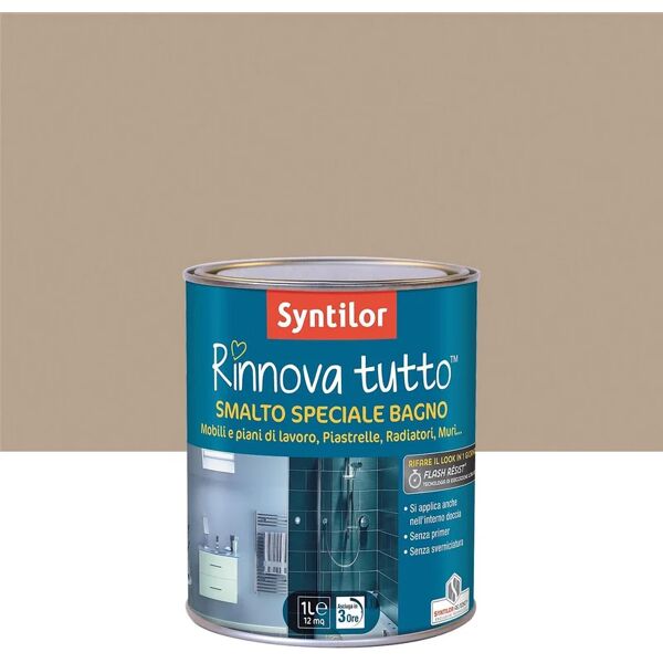 syntilor smalto da interno per piastrelle,  rinnova tutto bagno beige sabbia satinato, 1 l