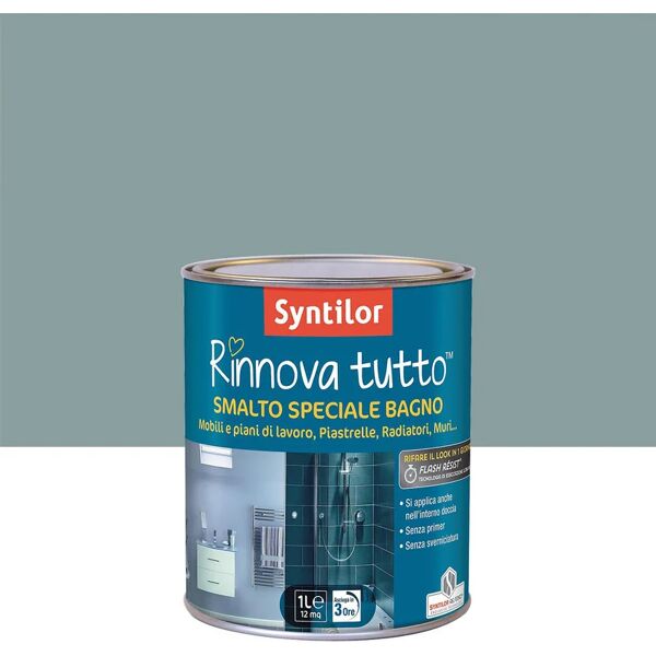 syntilor smalto da interno per piastrelle,  rinnova tutto bagno grigio cemento satinato, 1 l