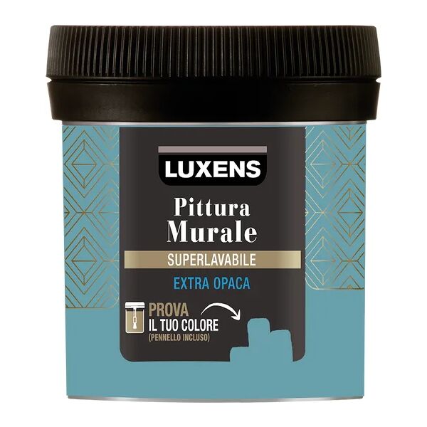 luxens pittura per interni super lavabile,  opaca blu aqua 3 opaco, 0.075 l