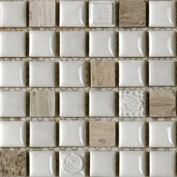 leroy merlin campione di mosaico pietra freedom ice bianco sp. 8 mm.