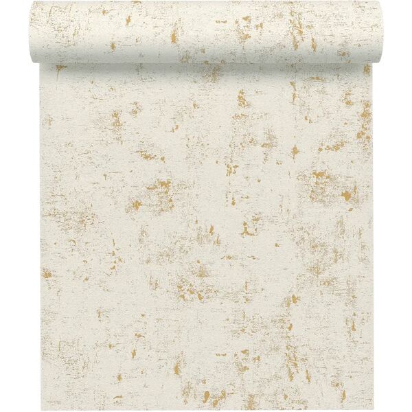 a.s. creation carta da parati muro stucco bianco oro, 53 cm x 10.05 m