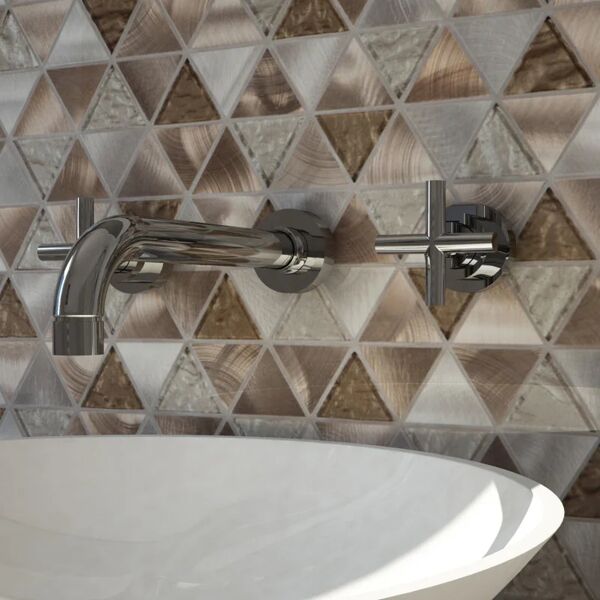 ston mosaico alluminio trinity bronze multicolore sp. 8 mm.