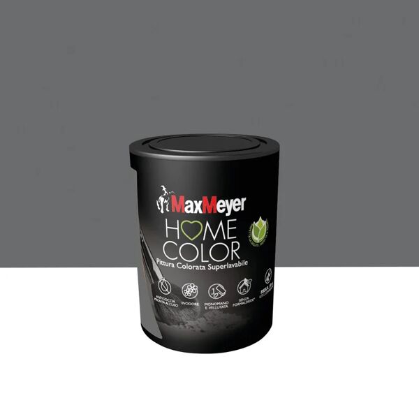 maxmeyer pittura per interni super lavabile,  home color grigio smoke opaco, 0.75 l