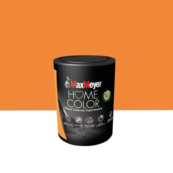 maxmeyer pittura per interni super lavabile,  home color arancio seduzione opaco, 0.75 l