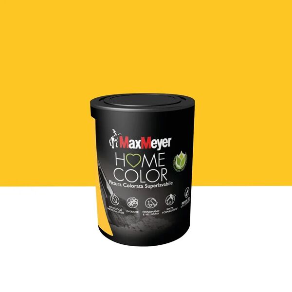 maxmeyer pittura per interni super lavabile,  home color giallo soleado opaco, 0.75 l
