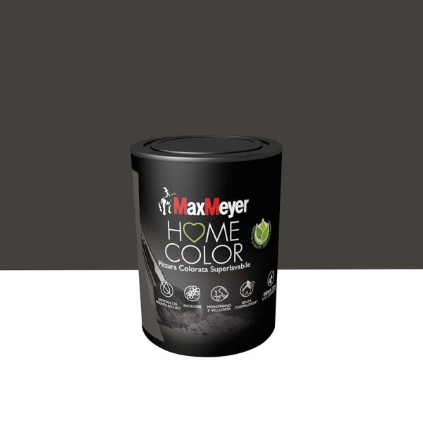 maxmeyer pittura per interni super lavabile,  home color marrone caffe' opaco, 0.75 l