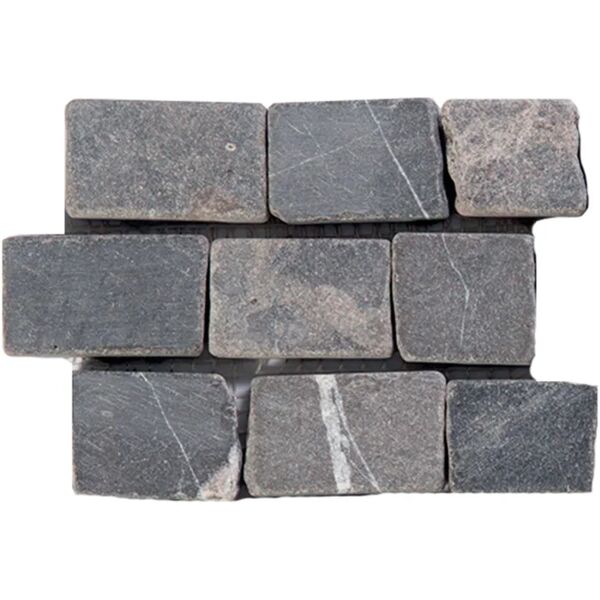 ston campione di mosaico pietra brick nero sp. 10 mm.