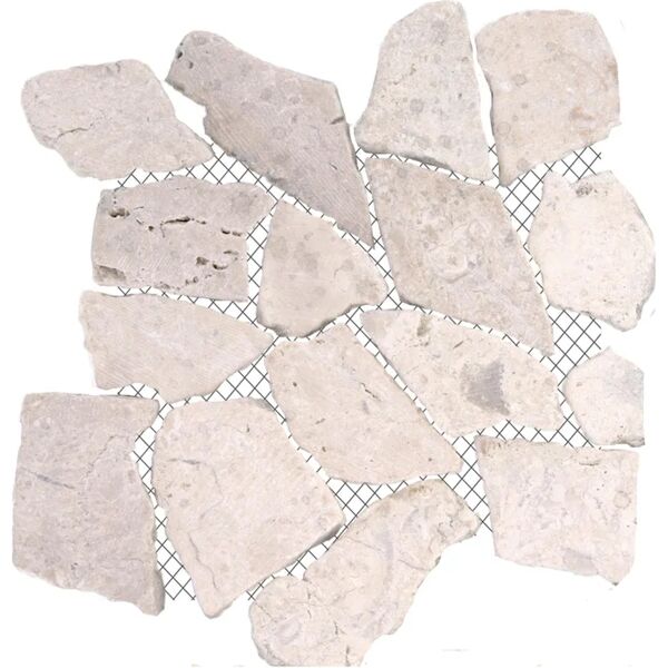 ston campione di mosaico ceramica campione breccia pietrabianca bianco sp. 10 mm.