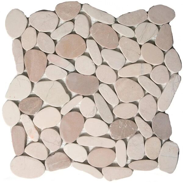 ston mosaico ceramica ciottolo piatto beige beige sp. 8 mm.