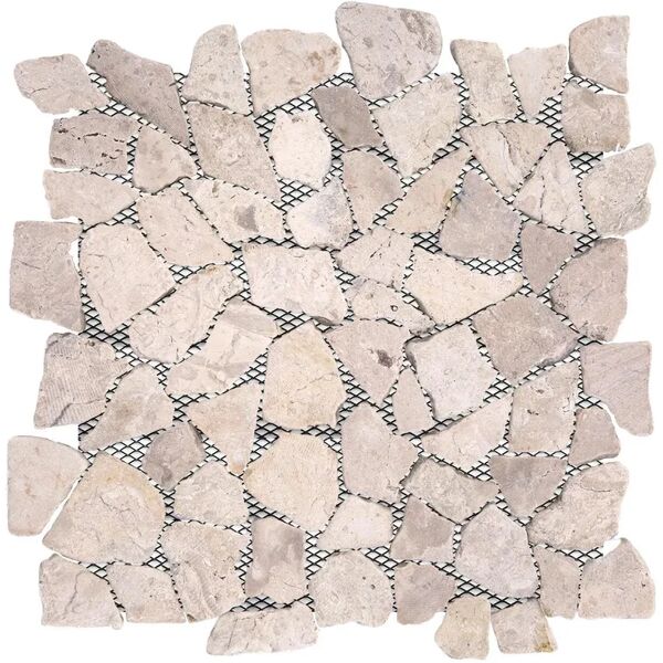 ston mosaico pietra breccia pietrabianca beige sp. 10 mm.