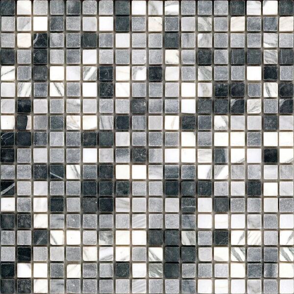 ston mosaico pietra miscela grigia grigio sp. 8 mm.