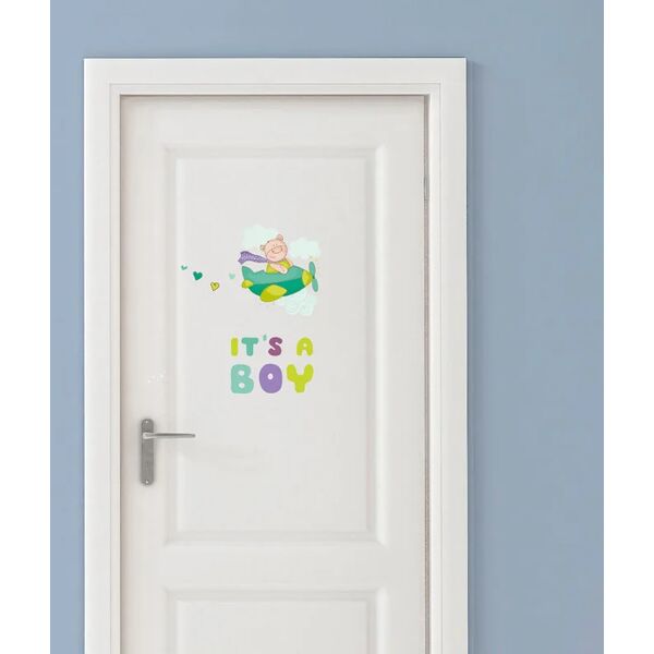 leroy merlin sticker muro it's a boy 15x31 cm multicolore