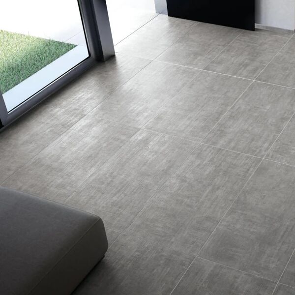 tuscania ceramiche piastrella da pavimento e rivestimento interno rettificato level in gres porcellanato grigio 30.4 x 61 cm, sp 9 mm traffico intenso (pei 4/5) r9