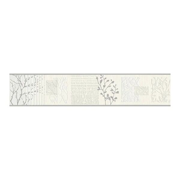 leroy merlin bordo per carta da parati adesivo rami glitter grigio / argento 13 cm x 5 m