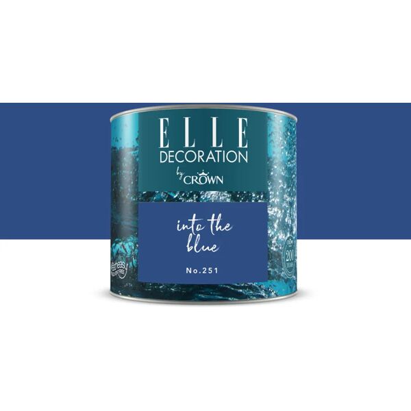 elle decoration pittura per interni super lavabile,  by crown blu into the blue 251 opaco, 0.125 l