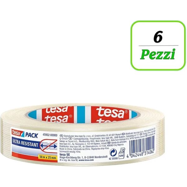 tesa set di 6 ® monofilamento l 50 m x p 25 mm