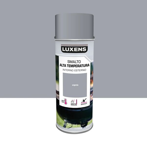 luxens smalto spray alta temperatura base solvente  grigio silver opaco 0.4 l
