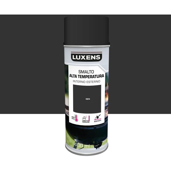 luxens smalto spray alta temperatura base solvente  nero opaco 0.4 l