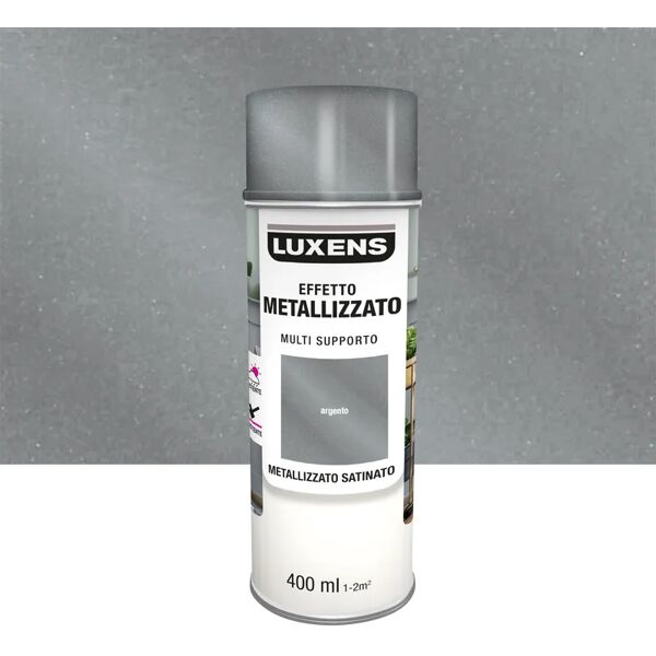 luxens smalto spray  base solvente grigio silver metallizzato 0.4 l