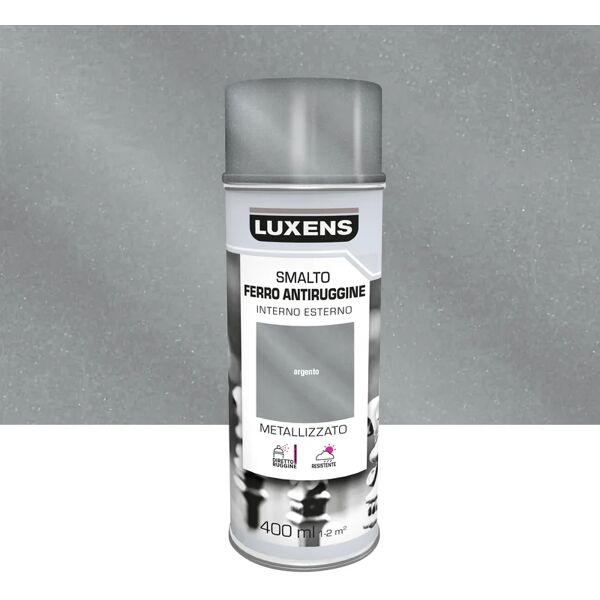 luxens smalto spray antiruggine base solvente  grigio silver metallizzato 0.4 l