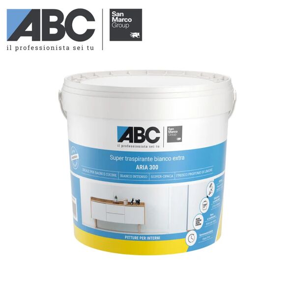 abc pittura per interni traspirante,  aria 300 san marco group bianco opaco, 4 l