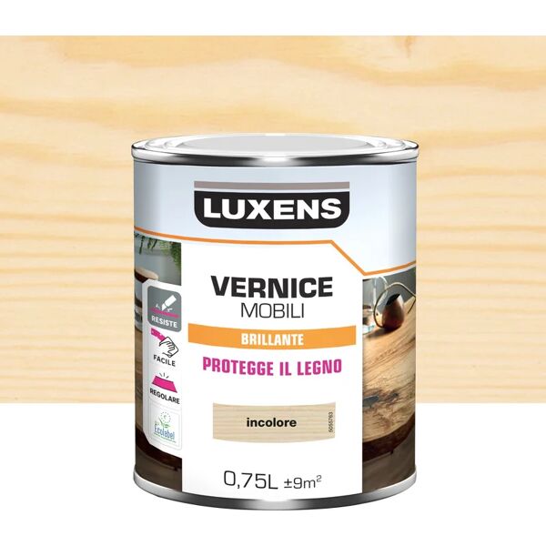 luxens vernice per legno da interno  incolore lucido 0.75 lt