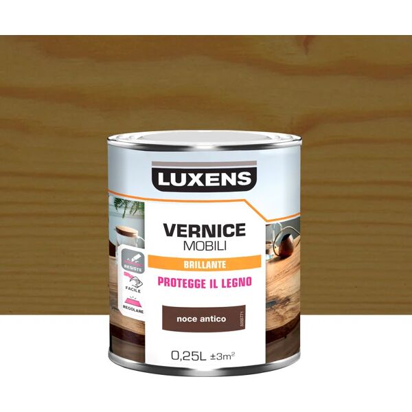 luxens vernice per legno da interno  noce antico lucido 0.25 lt