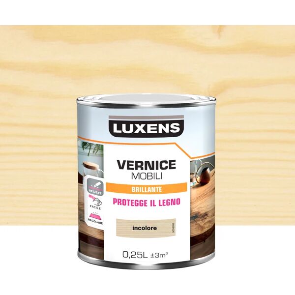 luxens vernice per legno da interno  incolore lucido 0.25 lt