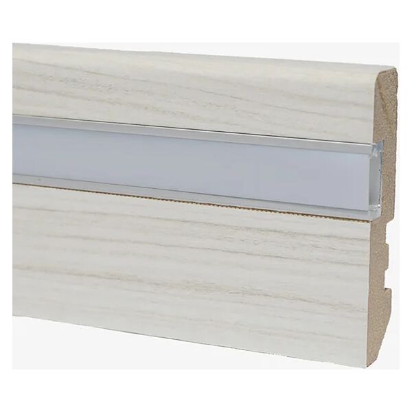 leroy merlin battiscopa predisposizione led in mdf verniciato palissandro bianco spessore 15 x h 60 x l 2400 mm