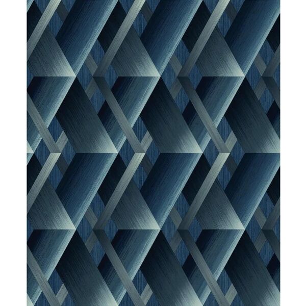 wallfashion carta da parati geometrico intreccio grigio scuro, 53 cm x 10.05 m