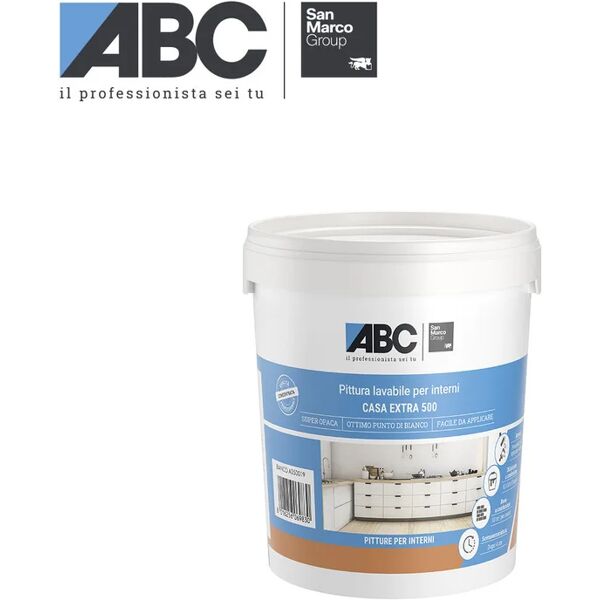 abc pittura per interni lavabile,  casa extra 500 san marco group bianco opaco, 1 l