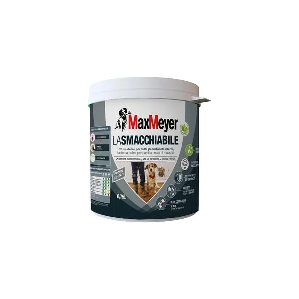 maxmeyer pittura per interni smacchiabile,  la smacchiabile bianco opaco, 0.75 l