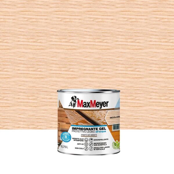 maxmeyer impregnante per legno da esterno a base acqua  gel incolore opaco 0.75 lt