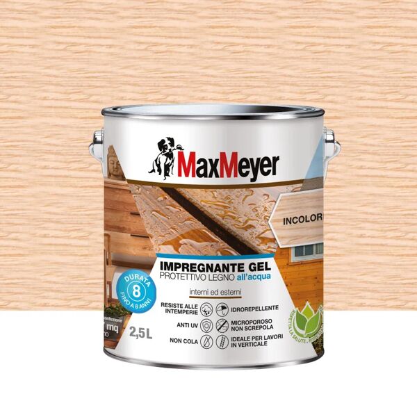 maxmeyer impregnante per legno da esterno a base acqua  gel incolore opaco 2.5 lt